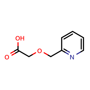 Chemical structure of 2-(2-pyridylmethoxy)acetic acid , CAS 301187-61-1, AChemBlock X183204