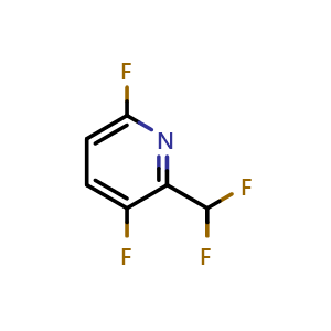 Chemical structure of 2-(difluoromethyl)-3,6-difluoro-pyridine , CAS 1374659-43-4, AChemBlock X183219