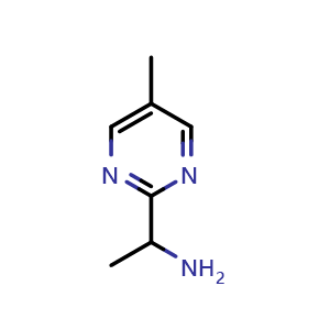 Chemical structure of 1-(5-methylpyrimidin-2-yl)ethanamine , CAS 944906-27-8, AChemBlock X183226