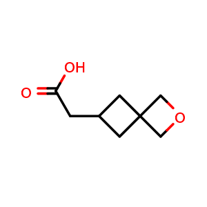Chemical structure of 2-(2-oxaspiro[3.3]heptan-6-yl)acetic acid , CAS 1785069-78-4, AChemBlock X183255