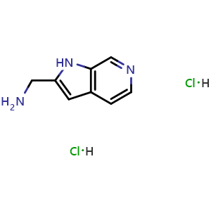 Chemical structure of 1H-pyrrolo[2,3-c]pyridin-2-ylmethanamine;dihydrochloride , CAS 867035-40-3, AChemBlock X183278