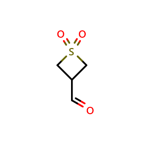 Chemical structure of 1,1-dioxothietane-3-carbaldehyde , CAS 1780124-84-6, AChemBlock X183281