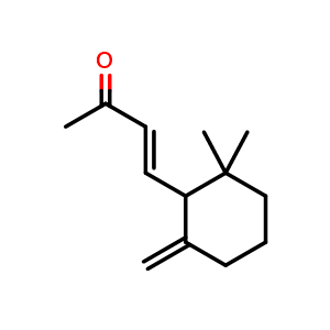 Chemical structure of 4-(2,2-dimethyl-6-methylene-cyclohexyl)but-3-en-2-one , CAS 79-76-5, AChemBlock X183293