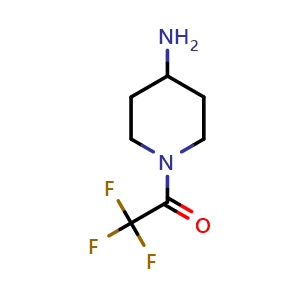 Chemical structure of 1-(4-Aminopiperidin-1-yl)-2,2,2-trifluoroethanone , CAS 497177-66-9, AChemBlock X183294