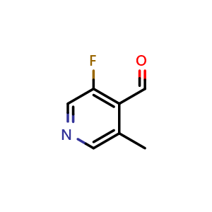Chemical structure of 3-fluoro-5-methyl-pyridine-4-carbaldehyde , CAS 1211522-30-3, AChemBlock X183298