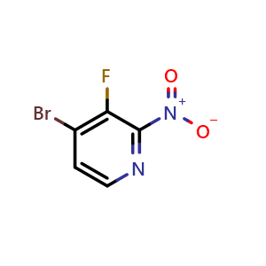 Chemical structure of 4-bromo-3-fluoro-2-nitro-pyridine , CAS 1805578-63-5, AChemBlock X183305