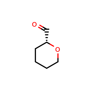 Chemical structure of (2R)-tetrahydropyran-2-carbaldehyde , CAS 1067639-96-6, AChemBlock X183320