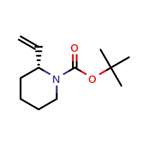 Chemical structure of tert-butyl (2R)-2-vinylpiperidine-1-carboxylate , CAS 220384-49-6, AChemBlock X183322