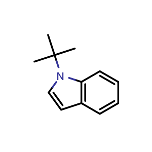 Chemical structure of 1-tert-butylindole , CAS 1001189-11-2, AChemBlock X183335
