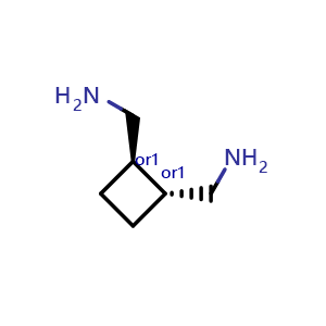Chemical structure of [trans-2-(aminomethyl)cyclobutyl]methanamine , CAS 1731-23-3, AChemBlock X183345