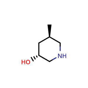 Chemical structure of (3R,5R)-5-methylpiperidin-3-ol , CAS 1932585-36-8, AChemBlock X183355