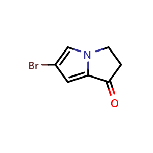 Chemical structure of 6-bromo-2,3-dihydropyrrolizin-1-one , CAS 51333-68-7, AChemBlock X183369