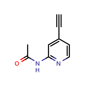 Chemical structure of N-(4-ethynyl-2-pyridyl)acetamide , CAS 1445876-40-3, AChemBlock X183370