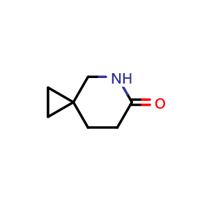Chemical structure of 5-azaspiro[2.5]octan-6-one , CAS 1378599-96-2, AChemBlock X183378