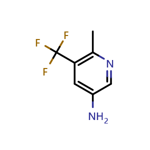 Chemical structure of 6-methyl-5-(trifluoromethyl)pyridin-3-amine , CAS 1402664-67-8, AChemBlock X183383