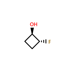 Chemical structure of (1R,2R)-2-fluorocyclobutanol , CAS 2277299-82-6, AChemBlock X183388