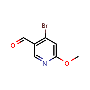 Chemical structure of 4-bromo-6-methoxy-pyridine-3-carbaldehyde , CAS 1060806-57-6, AChemBlock X183390