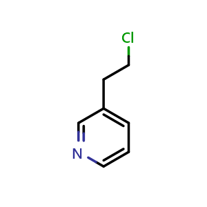 Chemical structure of 3-(2-chloroethyl)pyridine , CAS 39892-24-5, AChemBlock X183400