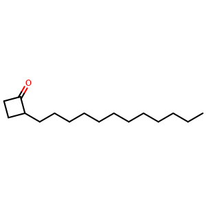 Chemical structure of 2-dodecylcyclobutanone , CAS 35493-46-0, AChemBlock X183417