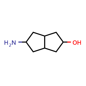 Chemical structure of 5-amino-1,2,3,3a,4,5,6,6a-octahydropentalen-2-ol , CAS 1780192-66-6, AChemBlock X183436
