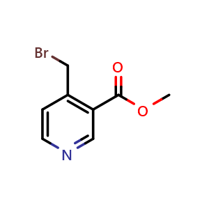 Chemical structure of methyl 4-(bromomethyl)pyridine-3-carboxylate , CAS 116986-11-9, AChemBlock X183437