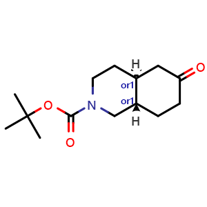 Chemical structure of tert-butyl trans-6-oxo-1,3,4,4a,5,7,8,8a-octahydroisoquinoline-2-carboxylate , CAS 146610-24-4, AChemBlock X183442