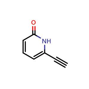 Chemical structure of 6-ethynyl-1H-pyridin-2-one , CAS 145143-31-3, AChemBlock X183443