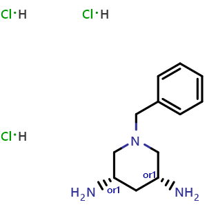 Chemical structure of cis-1-benzylpiperidine-3,5-diamine;trihydrochloride , CAS 1836180-82-5, AChemBlock X183453