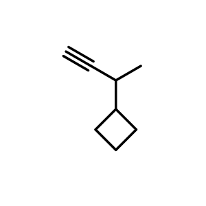Chemical structure of 1-methylprop-2-ynylcyclobutane , CAS 2137659-03-9, AChemBlock X183457