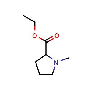 Chemical structure of ethyl 1-methylpyrrolidine-2-carboxylate , CAS 30727-23-2, AChemBlock X183500