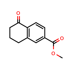 Chemical structure of methyl 1-oxotetralin-6-carboxylate , CAS 144464-66-4, AChemBlock X183501