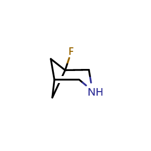 Chemical structure of 1-fluoro-3-azabicyclo[3.1.1]heptane , CAS 2305253-45-4, AChemBlock X183526