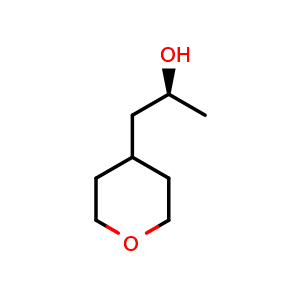 Chemical structure of (2S)-1-tetrahydropyran-4-ylpropan-2-ol , CAS 1428241-32-0, AChemBlock X183529