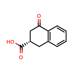Chemical structure of (2S)-4-oxotetralin-2-carboxylic acid , CAS 113867-24-6, AChemBlock X183530