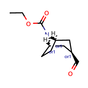 Chemical structure of ethyl exo-3-formyl-8-azabicyclo[3.2.1]octane-8-carboxylate , CAS 99658-64-7, AChemBlock X183548