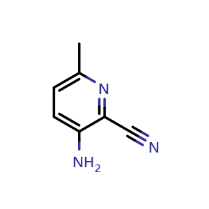 Chemical structure of 3-amino-6-methyl-pyridine-2-carbonitrile , CAS 187242-93-9, AChemBlock X183559