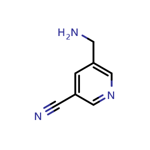Chemical structure of 5-(aminomethyl)pyridine-3-carbonitrile , CAS 94413-65-7, AChemBlock X183560