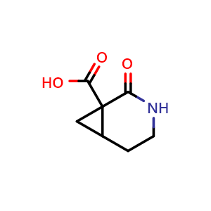 Chemical structure of 2-oxo-3-azabicyclo[4.1.0]heptane-1-carboxylic acid , CAS 1239421-73-8, AChemBlock X183561