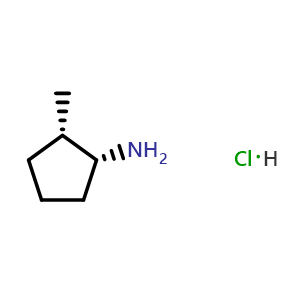 Chemical structure of (1R,2S)-2-methylcyclopentanamine;hydrochloride , CAS 102778-36-9, AChemBlock X183578