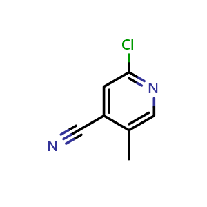 Chemical structure of 2-chloro-5-methyl-pyridine-4-carbonitrile , CAS 1261685-10-2, AChemBlock X183580
