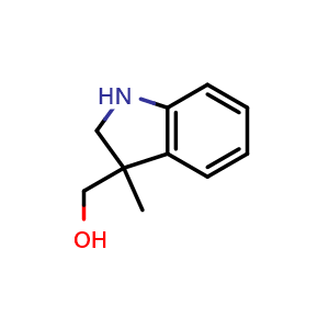 Chemical structure of (3-methylindolin-3-yl)methanol , CAS 1067891-36-4, AChemBlock X183616