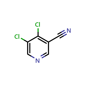 Chemical structure of 4,5-dichloropyridine-3-carbonitrile , CAS 1009334-06-8, AChemBlock X183628