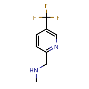 Chemical structure of N-methyl-1-[5-(trifluoromethyl)-2-pyridyl]methanamine , CAS 1060801-95-7, AChemBlock X183632