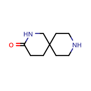 Chemical structure of 2,9-diazaspiro[5.5]undecan-3-one , CAS 1350521-73-1, AChemBlock X183639