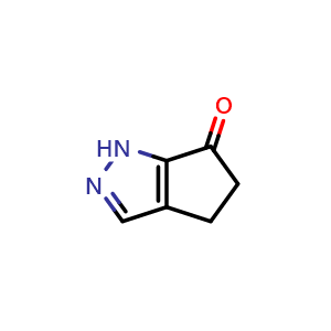 Chemical structure of 4,5-dihydro-1H-cyclopenta[c]pyrazol-6-one , CAS 1087267-59-1, AChemBlock X183672