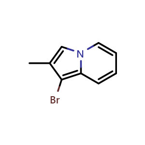 Chemical structure of 1-bromo-2-methyl-indolizine , CAS 1538981-60-0, AChemBlock X183682