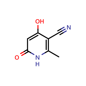 Chemical structure of 4-hydroxy-2-methyl-6-oxo-1H-pyridine-3-carbonitrile , CAS 64169-92-2, AChemBlock X183688