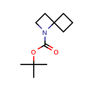 Chemical structure of tert-butyl 1-azaspiro[3.3]heptane-1-carboxylate , CAS 2274599-98-1, AChemBlock X183696