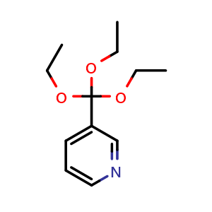 Chemical structure of 3-(triethoxymethyl)pyridine , CAS 1033750-31-0, AChemBlock X183699