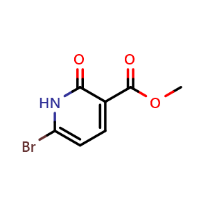 Chemical structure of methyl 6-bromo-2-oxo-1H-pyridine-3-carboxylate , CAS 1807201-84-8, AChemBlock X183702